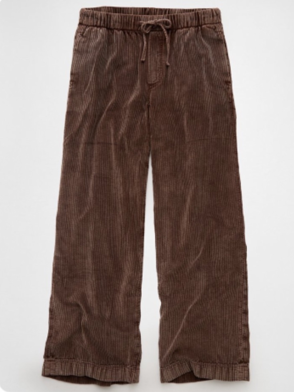 AE Ribbed Corduroy Wide-Leg Pants — Taupe Brown - Picture 3 of 3
